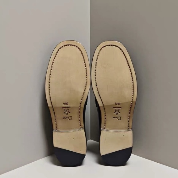 Authentic Dior Burgundy Loafers with Gold Accent - Picture 5 of 6